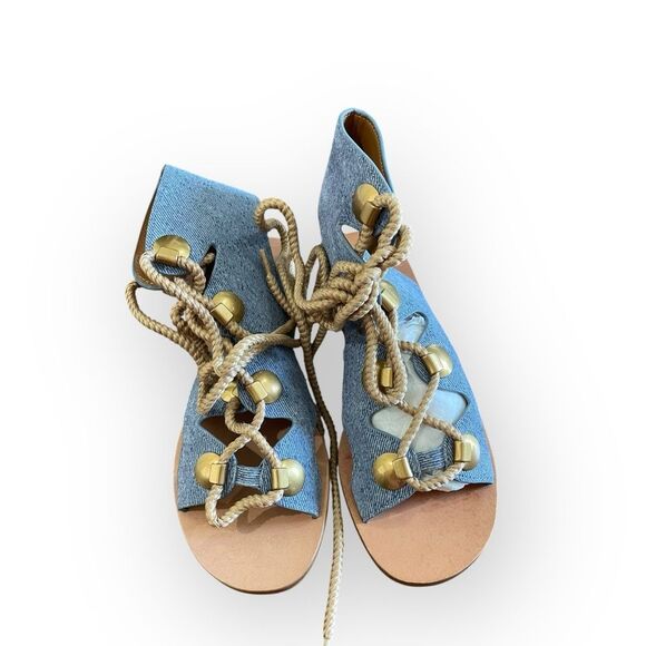 SEE BY CHLOE Alabama Gladiator Sandal in Denim Chiaro Size 36